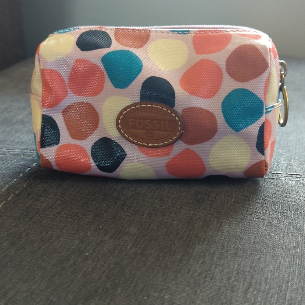 Fossil Multicolor Polka Dot Cosmetic Bag